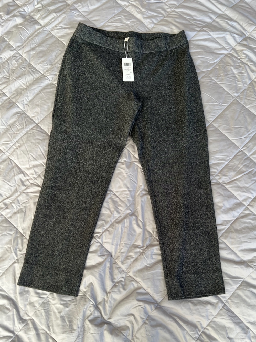 Women’s Eileen Fisher Black White Textured Knit Ankle Pants - New With Tags
